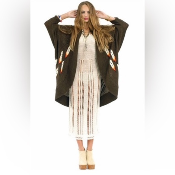 Wildfox White Label Dreamcatcher Cocoon Slouchy Sweater Cardigan S - Picture 2 of 2